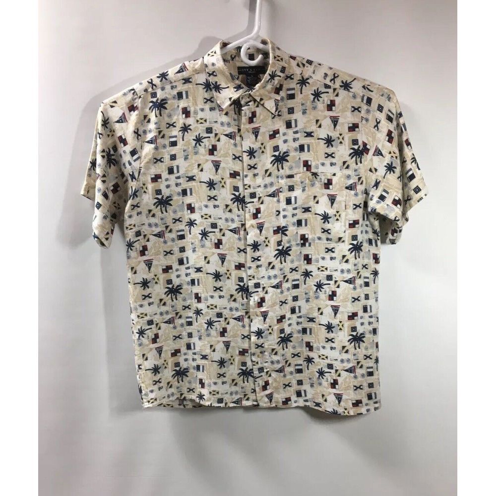 Ivy Crew Shirt Mens Size M Nautical Print casual button‎ down sailing Sailboat